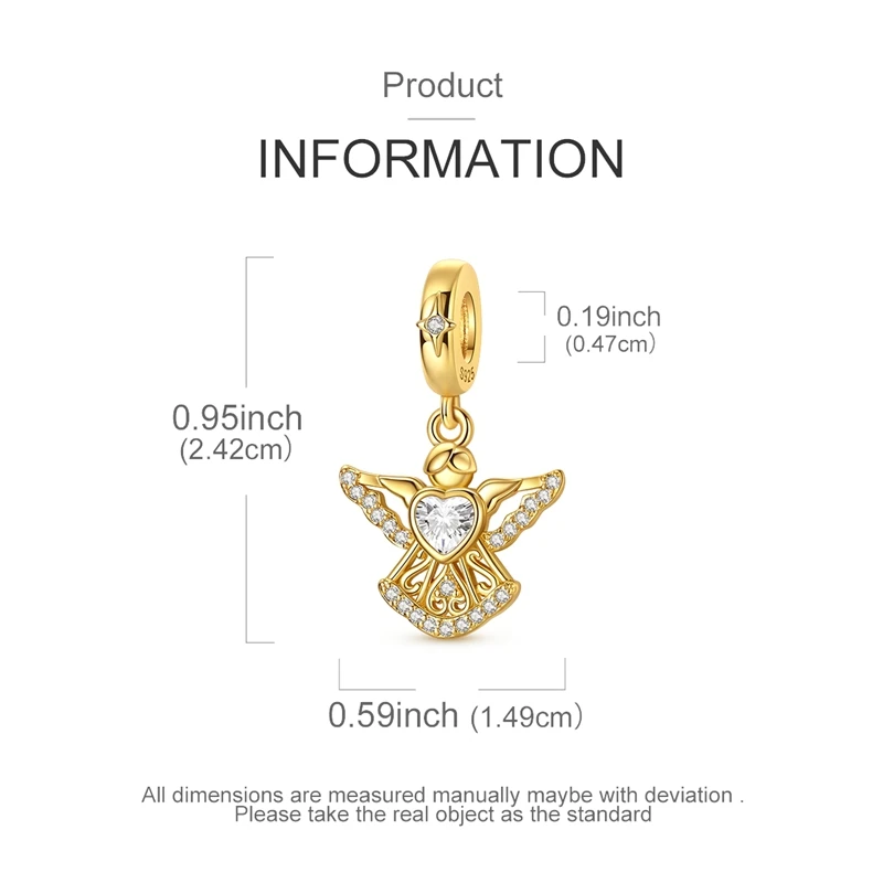 Original S925 Silver Gold Star Bee Cat Cow Sunflower Bow Beads Pendant Safety Buckle Bracelets Necklaces Women DIY Jewelry Gift view 5