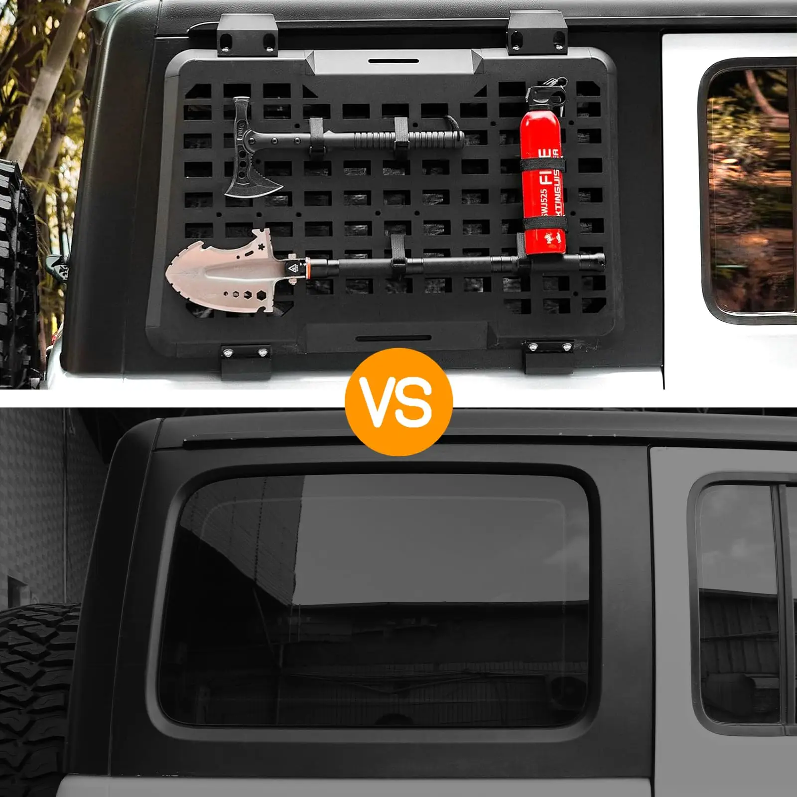 Kit de flanco de Panel Molle de almacenamiento de ventana trasera derecha, decoración protectora de ventana para Jeep Wrangler JL 2018-2024, accesorios de 4 puertas