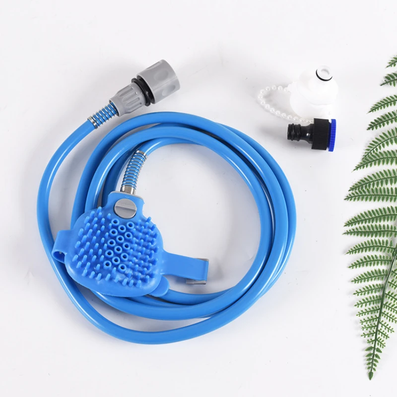 Pet Bathing Sprayer Nozzle Hose Dog Shower Head Handheld Silicone Massage Brush Cats Dogs Cleaning Washing Supplies