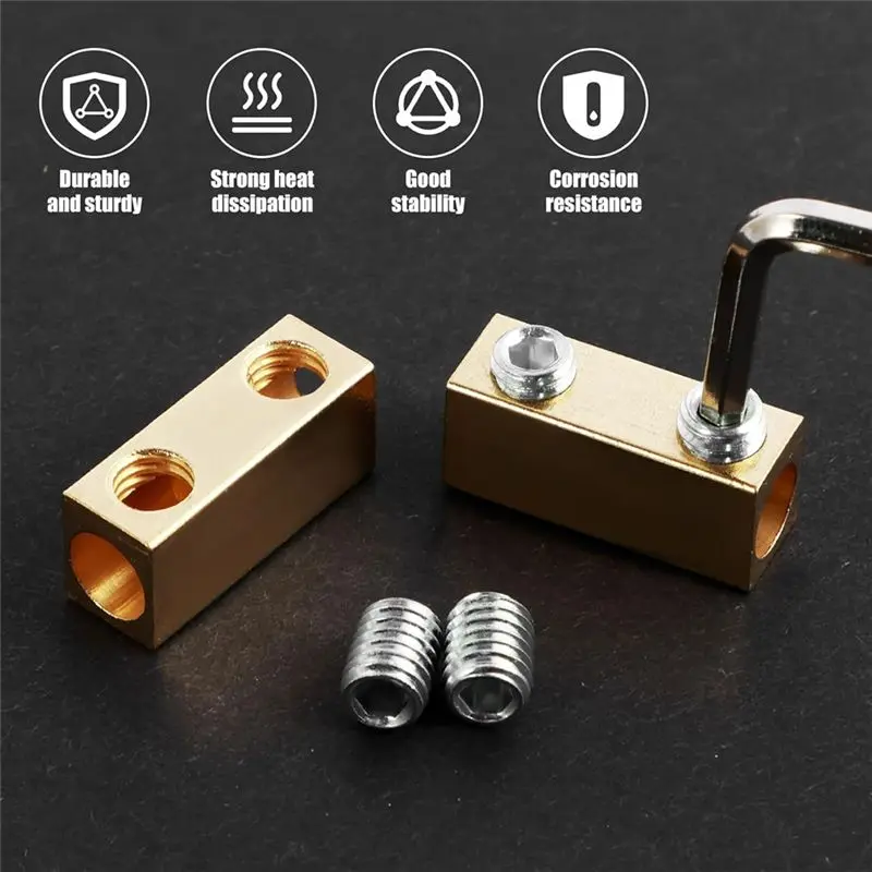 DTA4 10Pcs 60A Copper Wire Connector for Nut Kit Waterproof Splicing Terminal with Heat Shrink Tube & Wrench