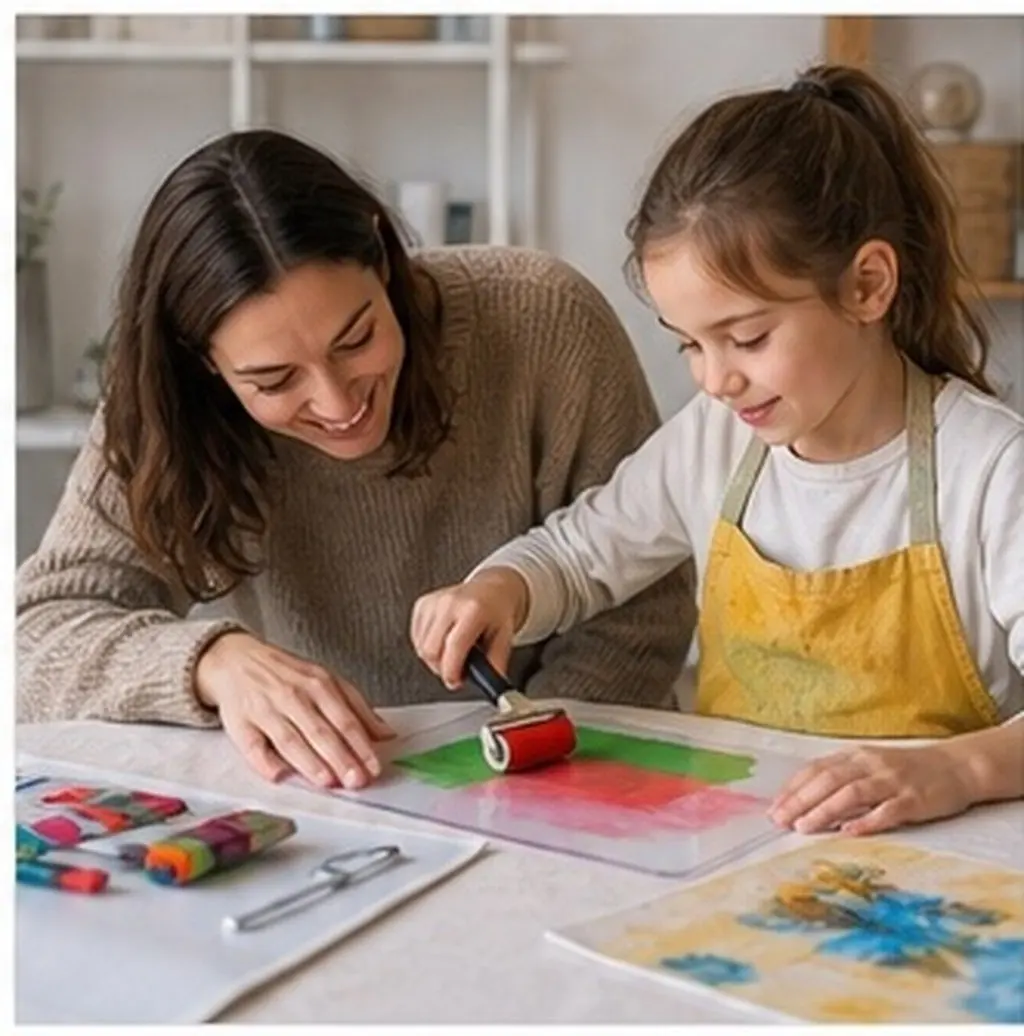 8x10 Inch Gel Monoprint Plate Creative Printing Tool Reusable Soft Printmaking Surface for Art Class Home Family Bonding