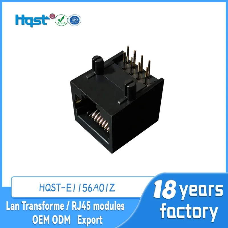 Pcb Board Pairs of Wire Connector 56a Type 1*1 Non-Screen Lamp-Free Rj45 Modular Plug Socket Usb 8 P8c Network Port