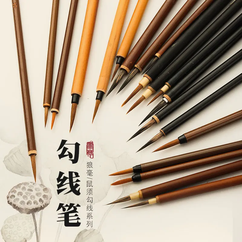 3pcs/set Chinese Painting Line Fine Paint Brush Chinese Calligraphy Brush Pen Paint Brush Art Stationary Oil Painting Brush