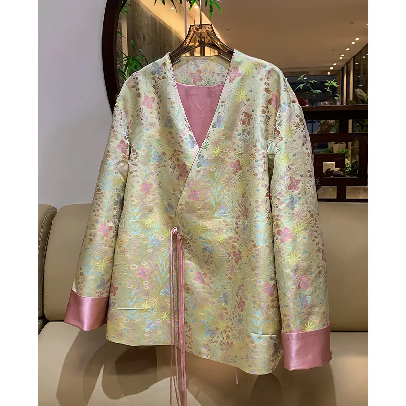 

New Chinese Style Loose Fit Spring Outerwear Women's Fashionable Elegant Jacket 2024 Spring Collection Artistic Commute