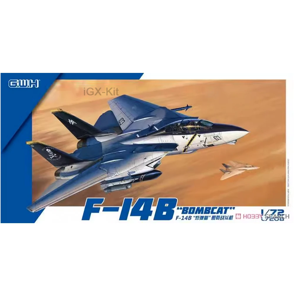 GWH L7208 1/72 Scale US F14 F-14B Bombcat Fighter Jet Bomber Aircraft Hobby Craft Toy Plastic Model Building Kit