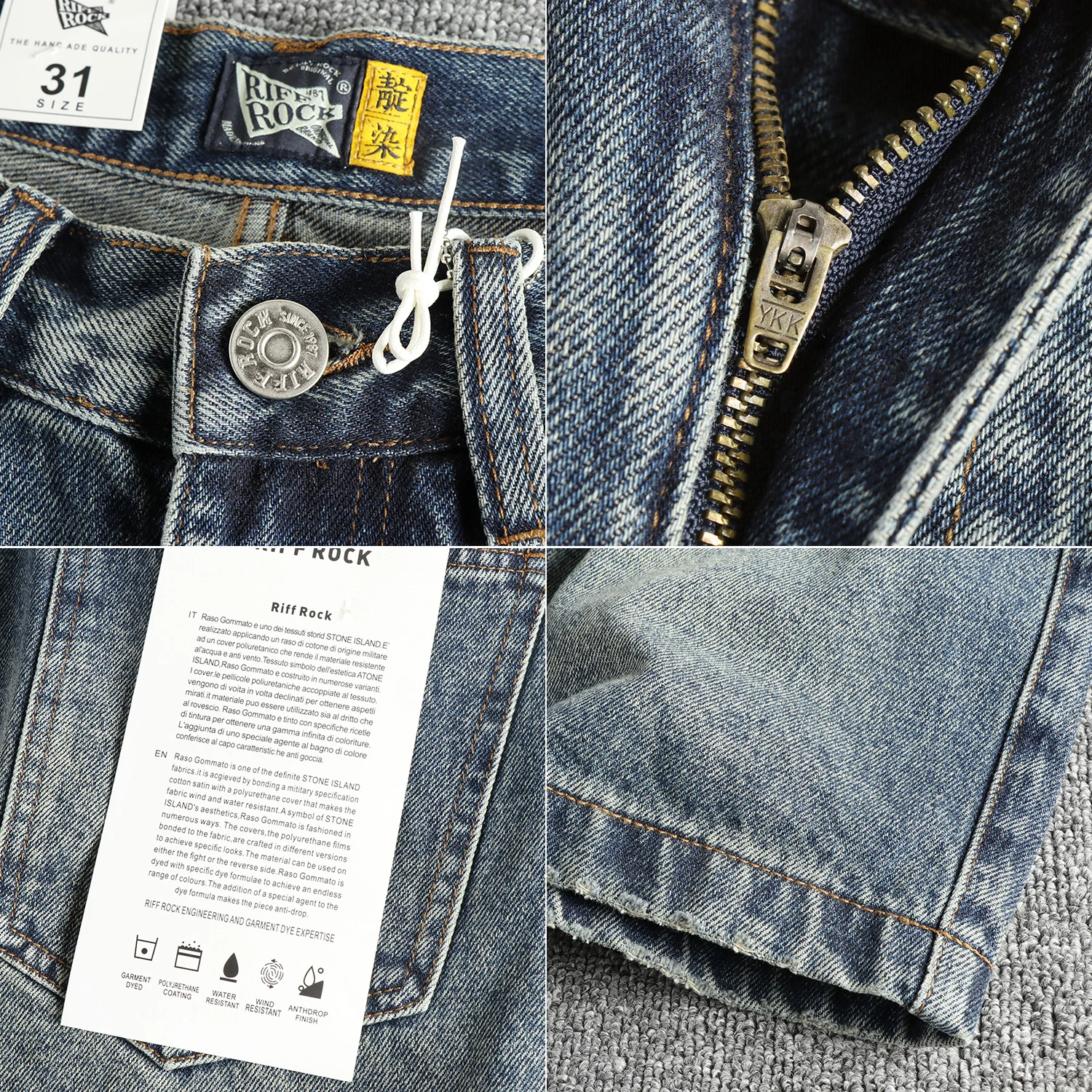 วินเทจยีสต์สีน้ําเงินล้างพื้นเพื่อทํากางเกงขาสั้นผ้ายีนส์เก่าผู้ชายฤดูร้อนแนวโน้มอเมริกันกางเกงขาสั้นหลวมสําหรับเยาวชน