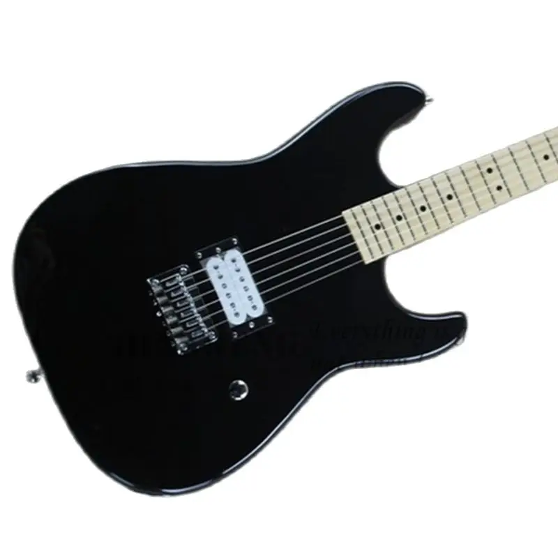 Classic Electric Guitar, Cha Guitar, Black Body Fixed Bridge,Maple Neck White Pickups