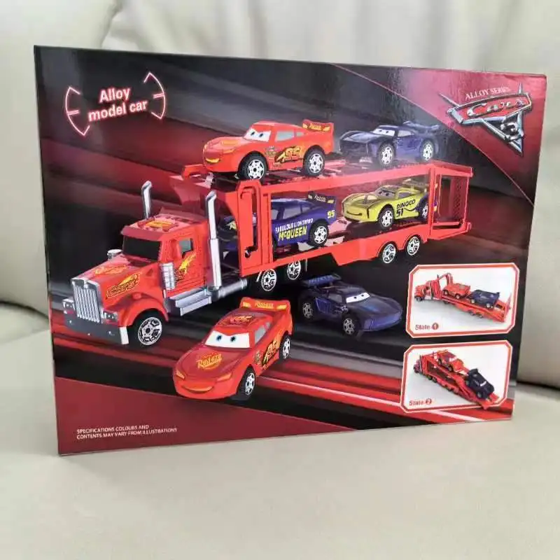 5pcs/set Disney Pixar Car 3 Lightning Mcqueen Uncle Truck Jackson Storm 1:55 Diecast Metal Car Cartoon Model Toys For Kids Gifts