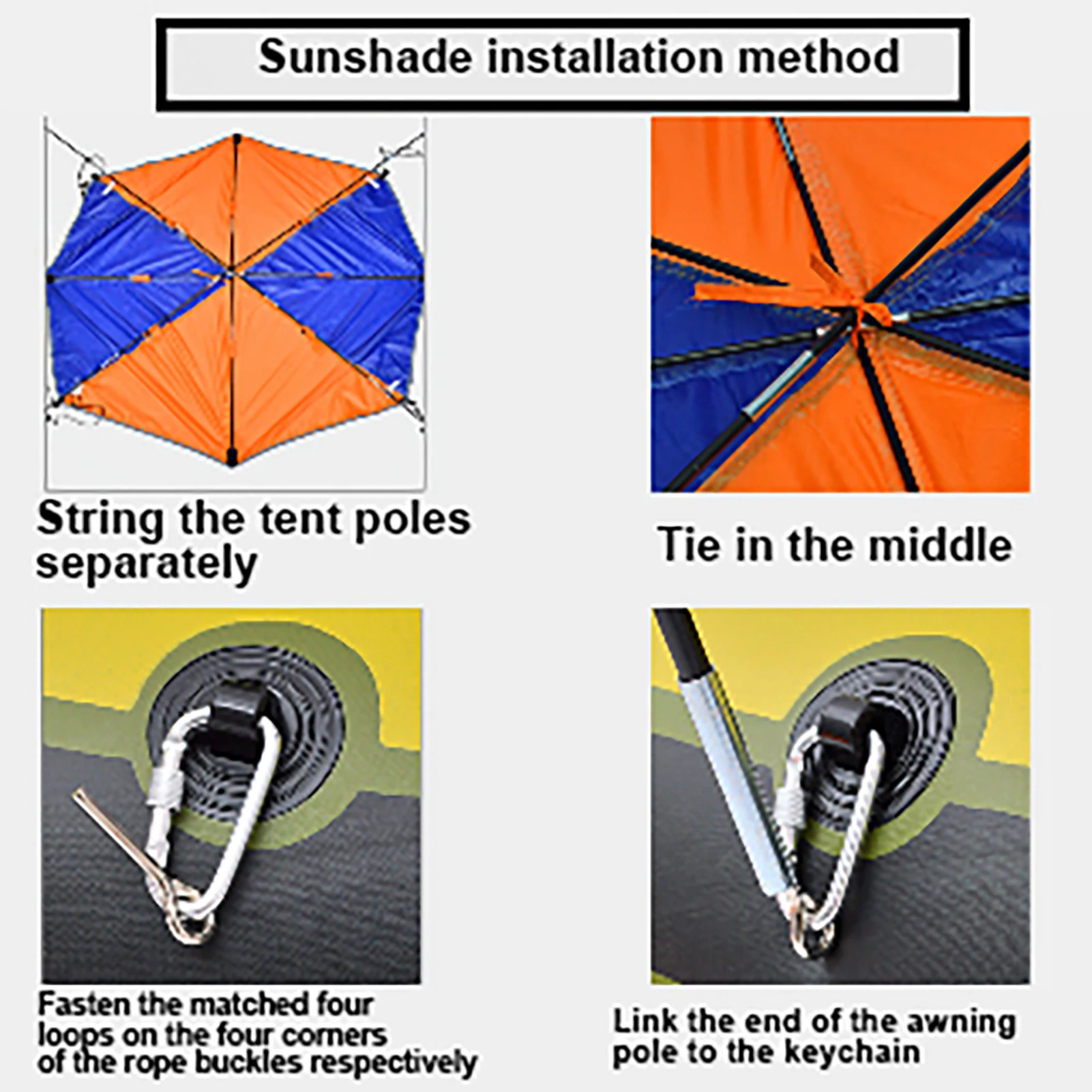 Osłona przeciwsłoneczna łodzi osłona markizy łodzi namiot wędkarski parasol przeciwsłoneczny (4 osoby)