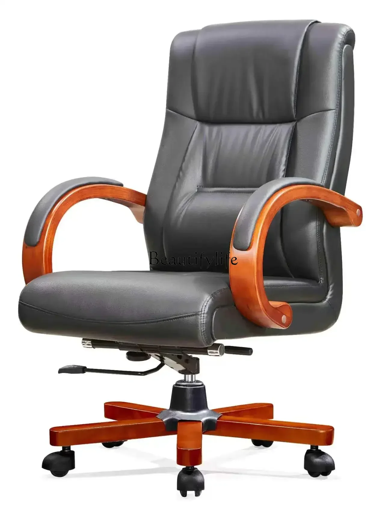 

Italian Men Vintage Office Chair Black Lounge Wood Study Designer Armchair Office Chair Swivel Cheap Sillas De Oficina Furnit