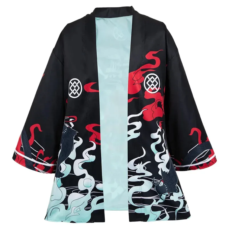 Fantasy Girls Anime Band Cry Cosplay NINA ISERI Costume Donna T-shirt rossa Kimono Mantello Abiti Abiti da festa di carnevale di Halloween