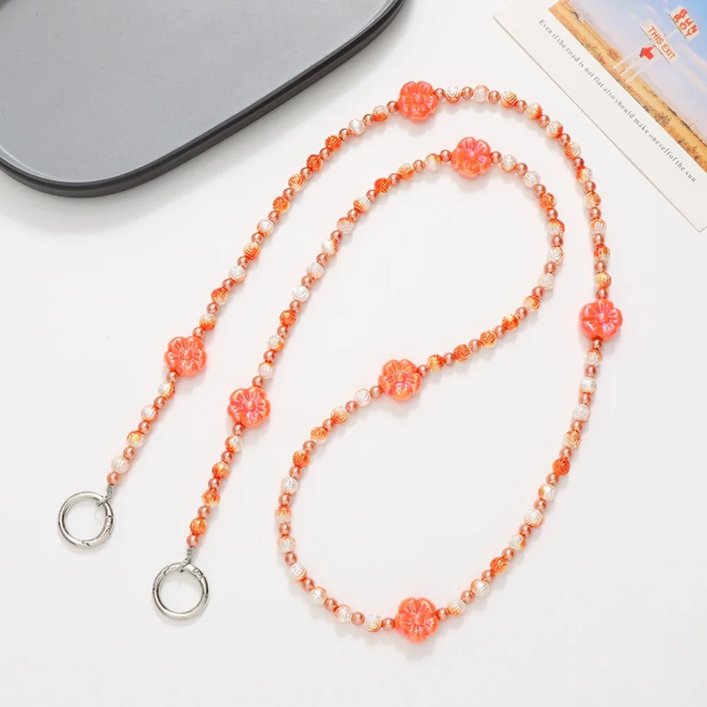 

Flower Beads Crossbody Mobile Phone Strap Cat Paw Bag Chain Mobile Phone Lanyard Charm Anti Lost Phone Neck Straps Lanyard Patch