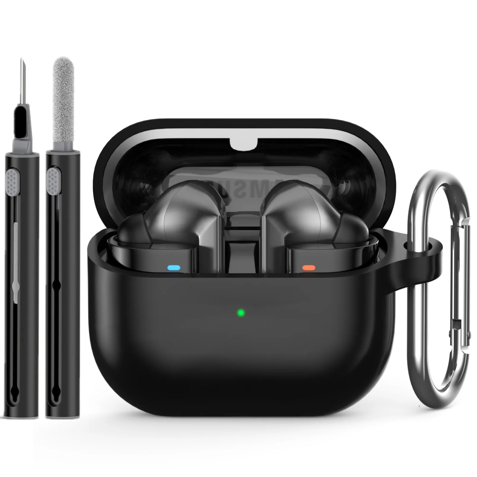 for Samsung Buds 3/Galaxy Buds3 Pro Case with Cleaning Kit Silicone Protective Cover for Galaxy Buds 3 Buzz 3Pro with Keychain