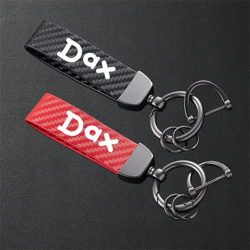 FOR HONDA DAX125 ST125 ST 125 2018-2023 DAX 125 Accessories Carbon Fiber Textured Leather Keychain Motorcycle Keyring