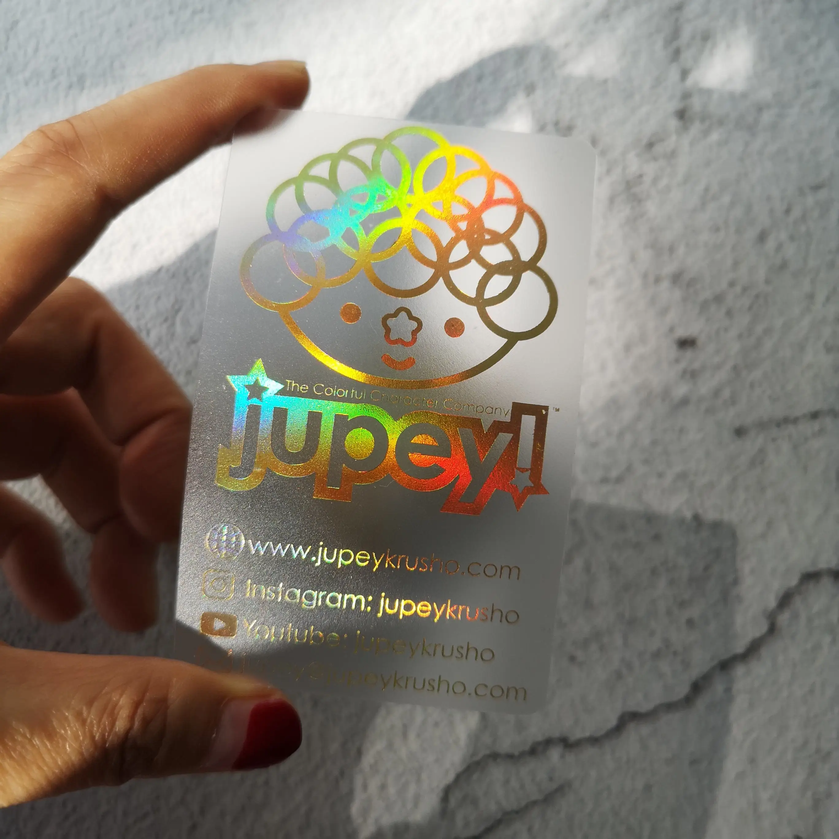 Customized luxury enterprise PVC card making 0.38mm gold foil holographic transparent plastic frosted PVC business card