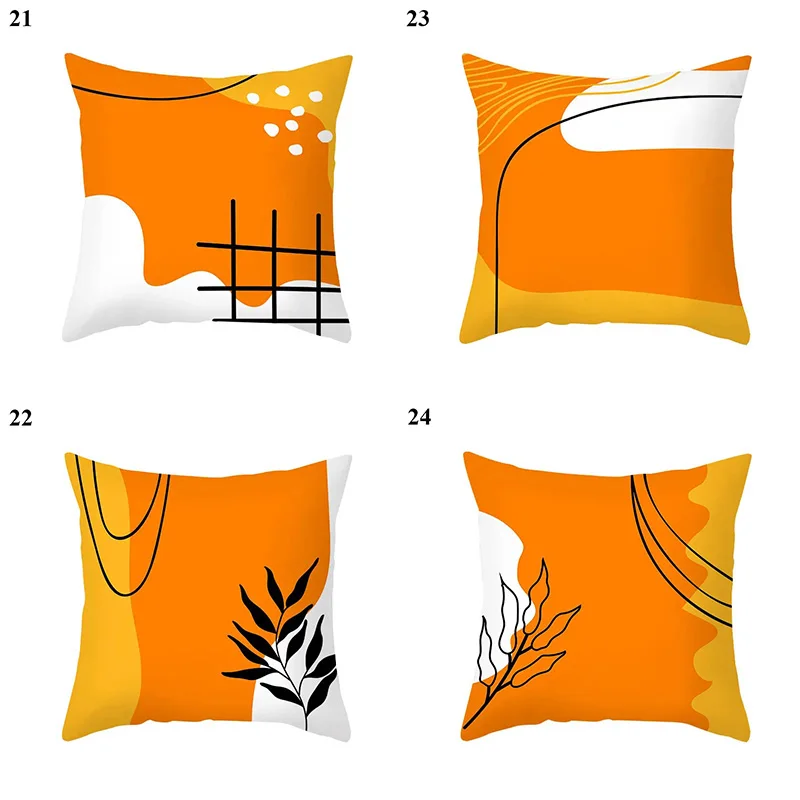 Orange Irregular Simple Decorative Pillowcase Office Living Room Home Pillowcase Car Ornaments