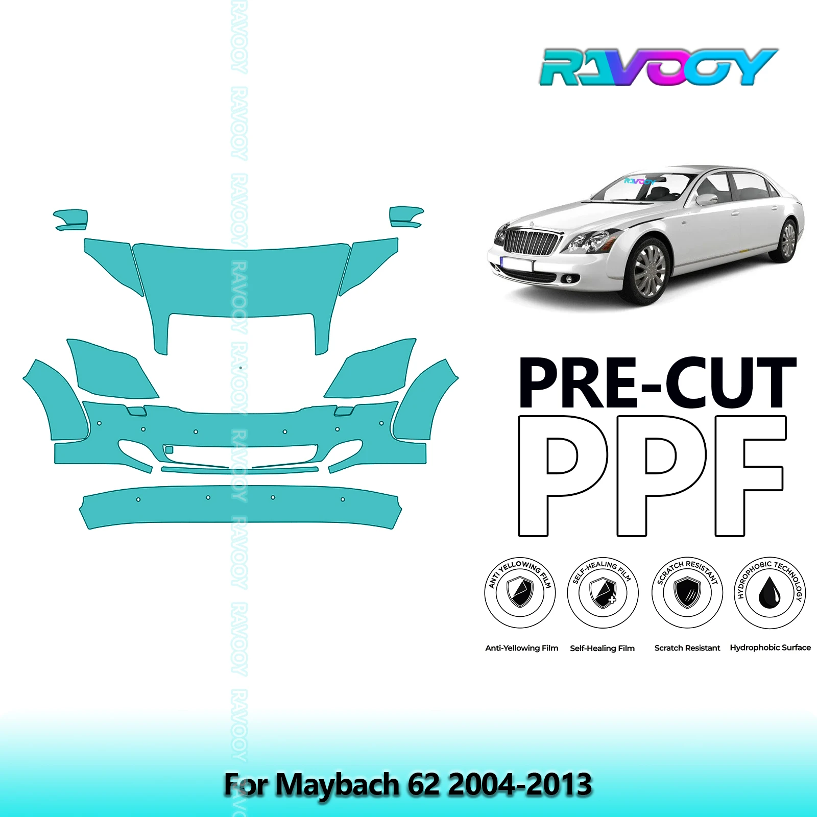 

Car Front Kit Clear Bra Precut PPF Paint Protection Film For Maybach 62 2004-2013