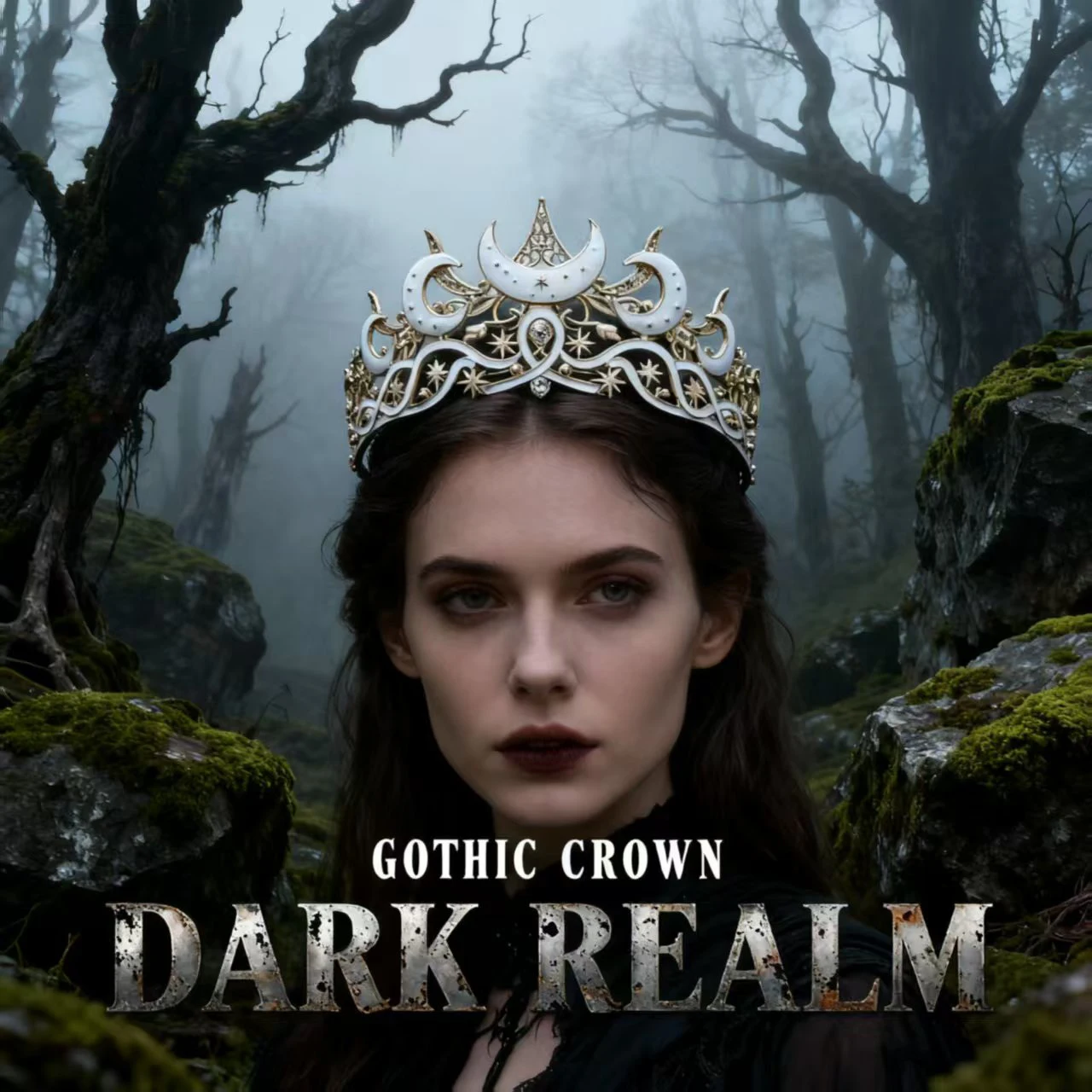 

1pc Luxury Gothic Moon Tiara Celestial Queen Crown for Women Baroque Star Headpiece Vintage Weddings Elegant Party Crown