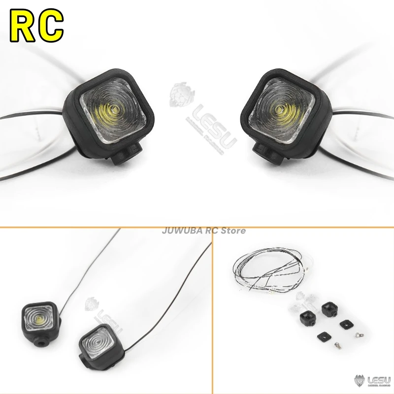 2 PCS RC Toy Car Crawler LED Squar Light Spotlight Lighting For Tamiya 1/14 RC Truck Wheel Loader 1/12 Crawler Car TRX4 Parts