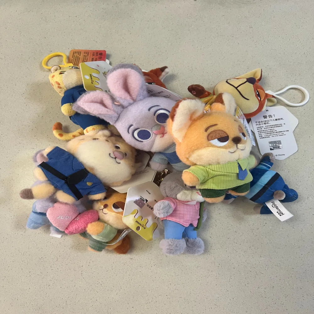 Zootopia Plush Keychain Judy Nick Sheep Leopard Finnick Cute Charm Sloth Pendant Birthday Gift Decoration