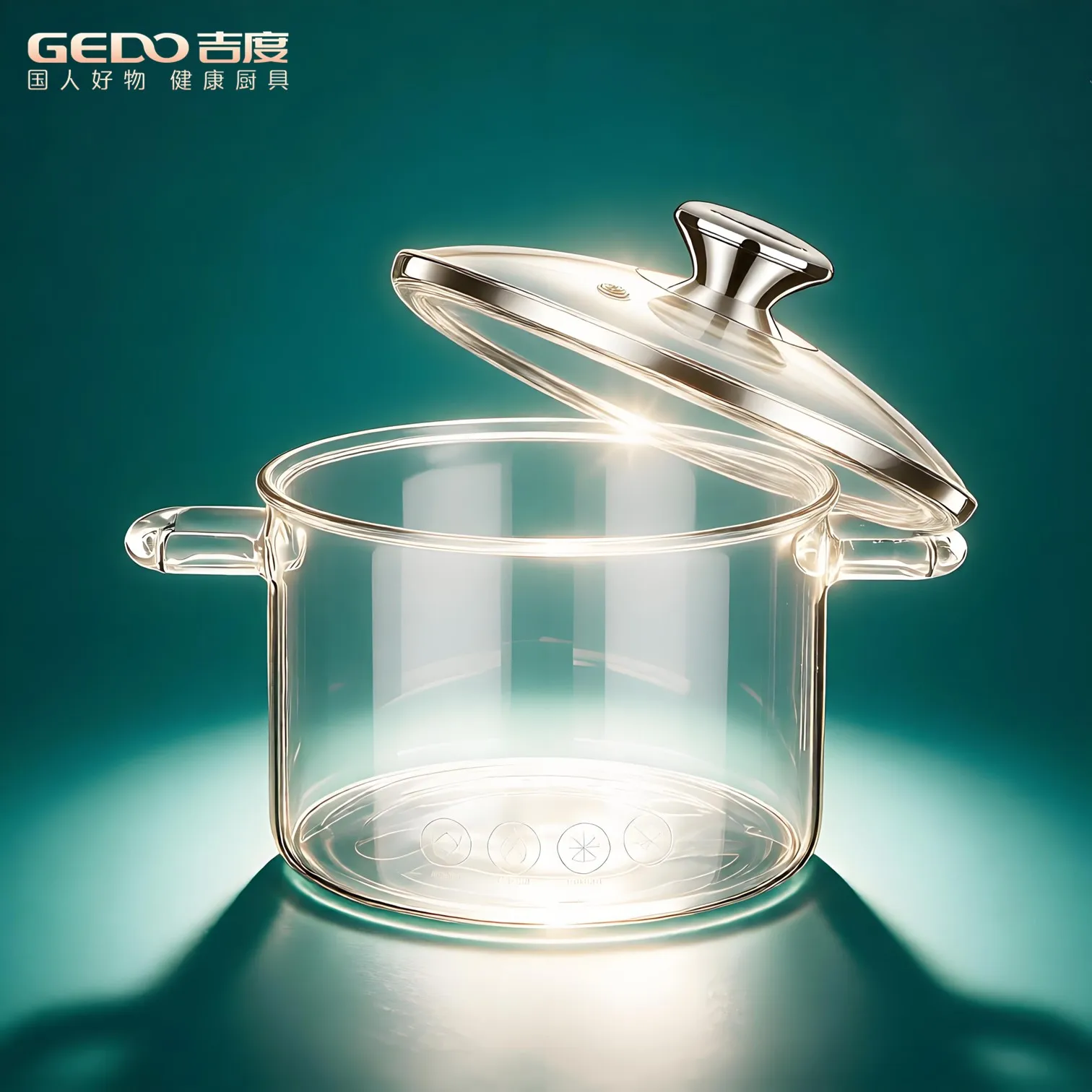 LFGB Certified Ultra Hard Food Grade High-borosilicate Glass Stewing Pot Fall Resistant Saucepot Transparent Cooking Pot