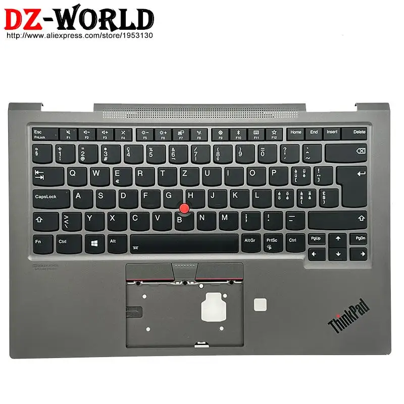 Imagem -03 - Einglish Sws Swiss Ndc Nordic Keyboard com Shell Palmrest Upper Case para Lenovo Thinkpad x1 Yoga 4th 5th Gen Laptop us