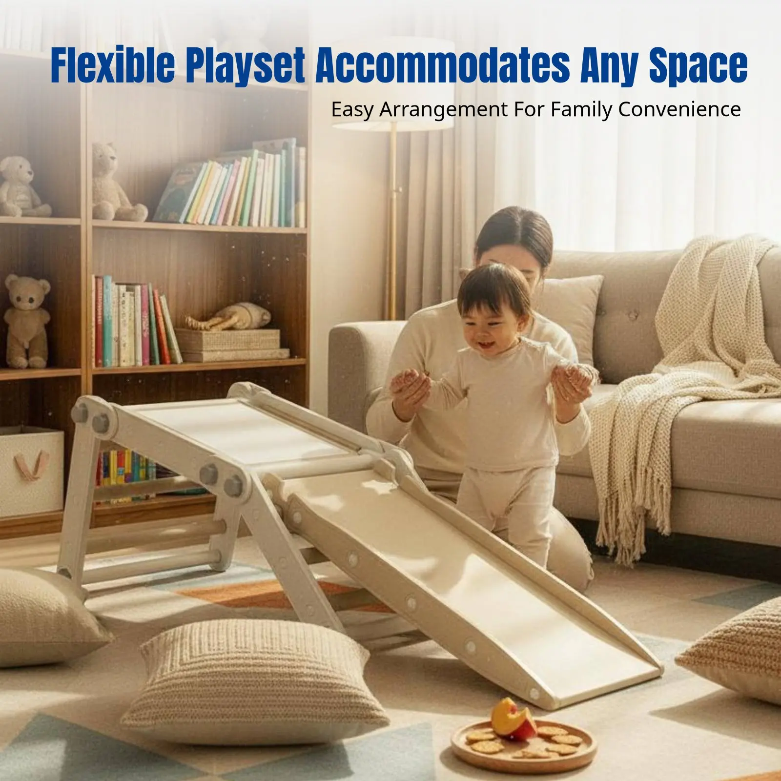 Kinder-Rutsche & Klettergerüst für Innenräume, Faltbares Spielset, Interaktives Training, Multifunktionales Heimspielzeug
