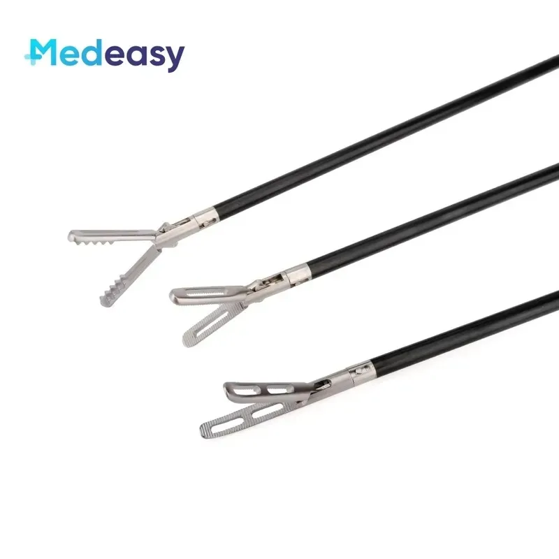 Hot Sale Medical Instruments Blue Handle With Lock 5mm Grasper Dissecting Forceps for