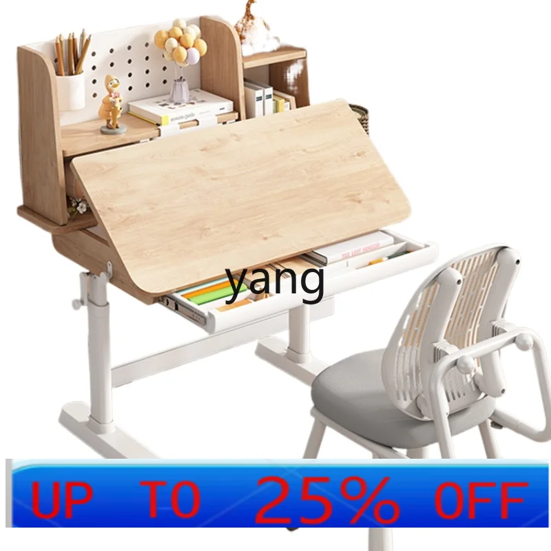 CX Solid Wood Children's Study Desk Pupils' Writing Working Household Table and Chair Suit Combination