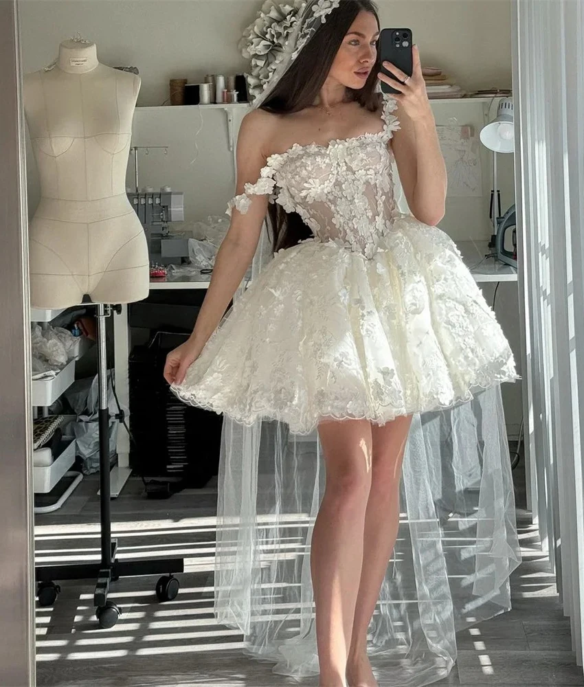 

Customized Exquisite Tulle A-Line Spaghetti Straps Appliques Beading Pearls Flowers Evening Dress Sexy Sweetheart Prom Gowns