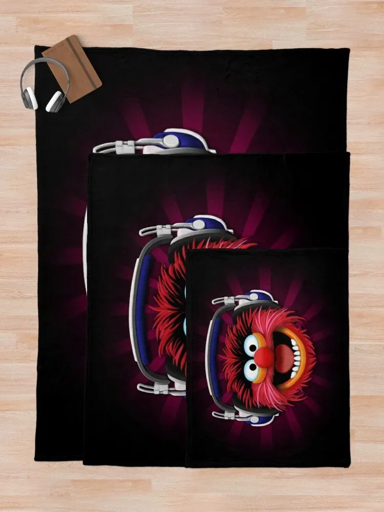 Muppet Animal Wearing Headphone Throw Blanket Custom Blankets