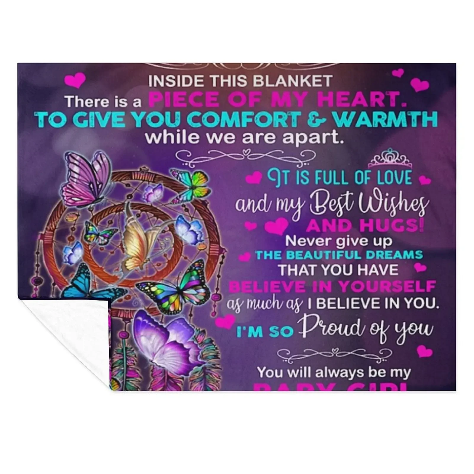 

To My Daughter Inside This Blanket Throw Blanket warm for winter Extra Large Throw Soft Big Blankets