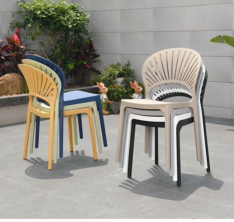 Outdoor durable wholesale PP chairs morden stackable plastic dining restaurant chair garden party furniture