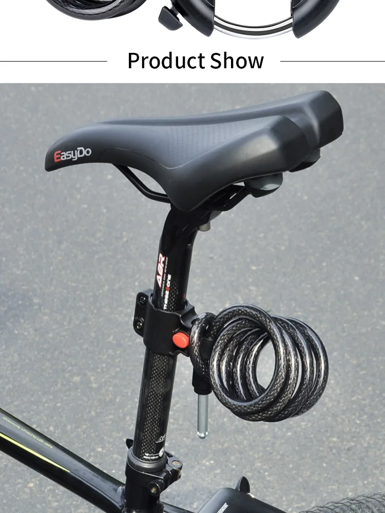 ETOOK Fahrrad-Hufeisenschloss, Diebstahlsicherung, Fahrrad-Rohrschloss aus gehärtetem Stahl, tragbar, hohe Sicherheit, Straße, Berg, langlebiges Fahrradschloss – Detail 14