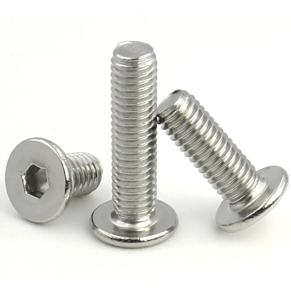 5/10/50pcs M1.6 M2 M2.5 M3 M4 M5 M6 M8 CM 304 A2 Stainless Steel Hex Hexagon Socket Ultra Thin Flat Wafer Head Allen Bolt Screw