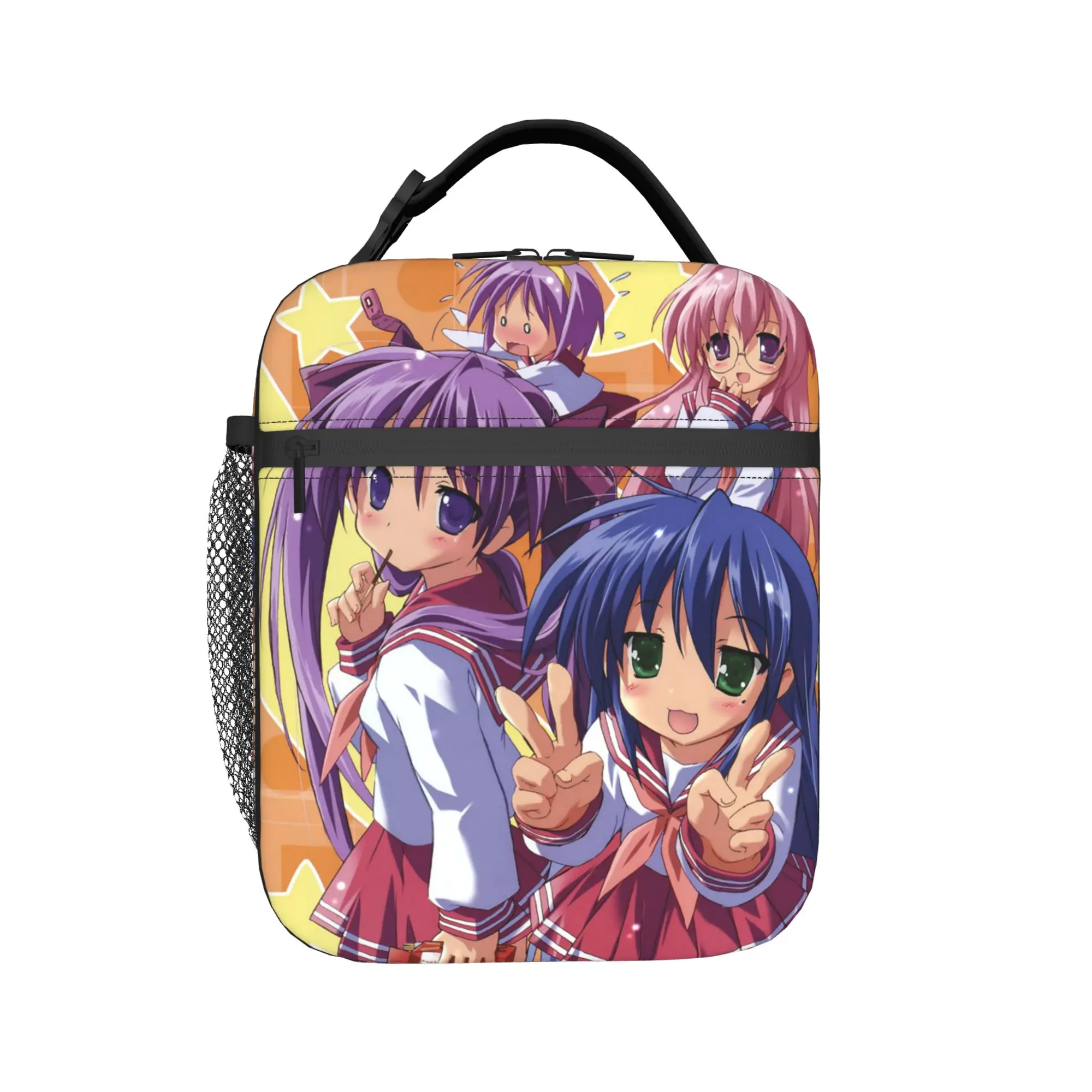 Lucky Star Insulated Lunch Bag Thermal Bag Reusable,Lunch Container Izumi Kagami Hiiragi Leakproof Lunch Box Tote Bento Pouch
