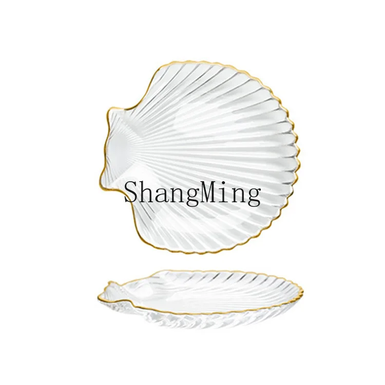 

PYH crystal glass tableware creative Phnom Penh ocean plate salad bowl dessert plate irregular home dining plate bowl