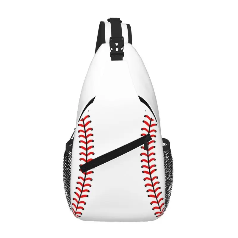 Baseball Pattern Sling Chest Bag Daily Casual Crossbody Shoulder Bag Unisex Waterproof Travel Hiking Cycling Daypack