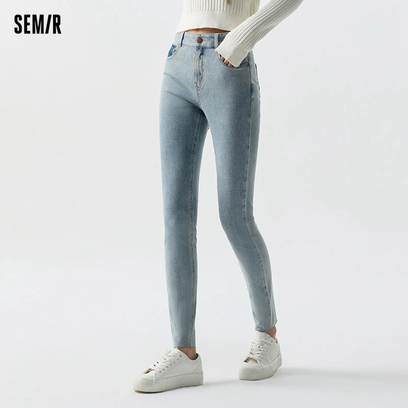 Semir Jeans Women Elastic Slim Fit Petite Pants 2024 Spring New Style Petite Pants Female