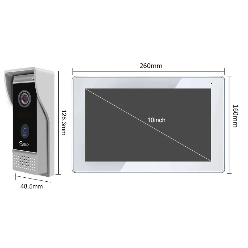 10-inch Wifi Video Intercom HD Color Touch Screen 1080P Outdoor Doorbell Motion Detection Tuya Smart Remote View Home Security