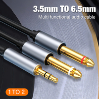 3.5 to 6.35 Stereo Cable 3.5mm TRS to 2 x 6.35mm TS Mono Y Splitter Audio Cord Compatible with Phone iPod Laptop Mixer Amplifier