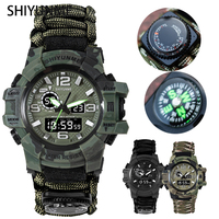 SHIYUNME Men's G Style Military Watch Waterproof Chronograph LED Electronic Compass Outdoor Sports Male Watch Relogios Masculino