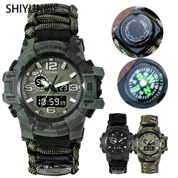 SHIYUNME Men's G Style Military Watch Waterproof Chronograph LED Electronic Compass Outdoor Sports Male Watch Relogios Masculino