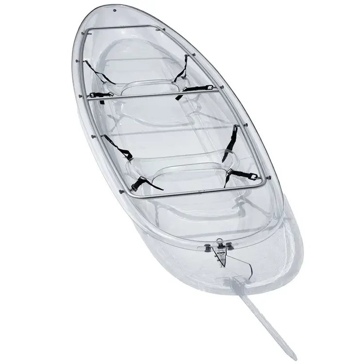 

Chinese Hot Selling Clear Bottom See Through Boat PC Transparent Canoe Kayak Cheap Rowing Equipment