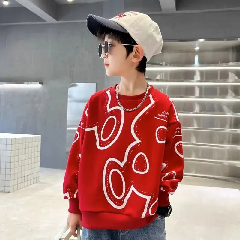 

4-17Y Boys Girls Sweatshirts For Autumn Spring Long Sleeve Cartoon Toddler Clothes Hot Selling Fashion Baby Costume