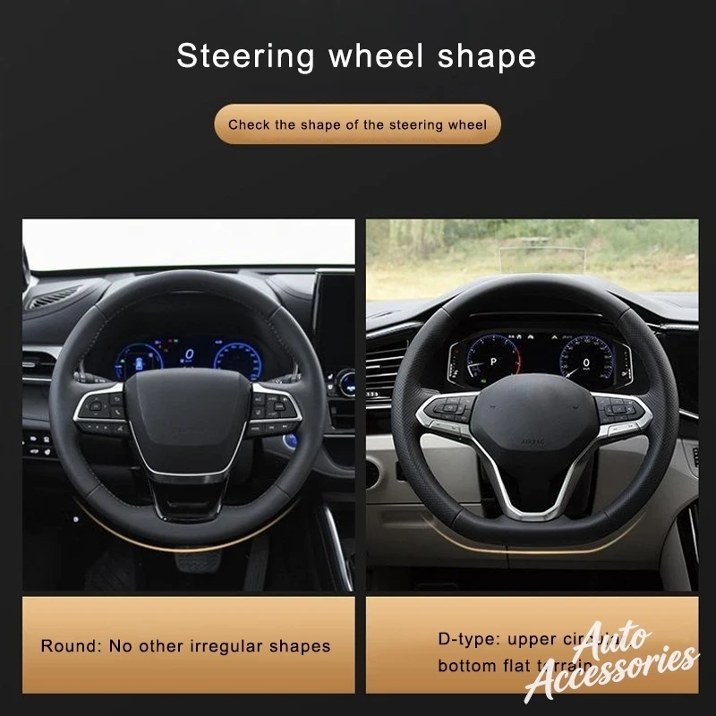 38cm Car Anti-Slip Steering Wheel Cover Carbon Fiber Leather Cover For Honda CRV Mugen Power Civic Accords Hrv Jazz CBR VTEC VFR view 3