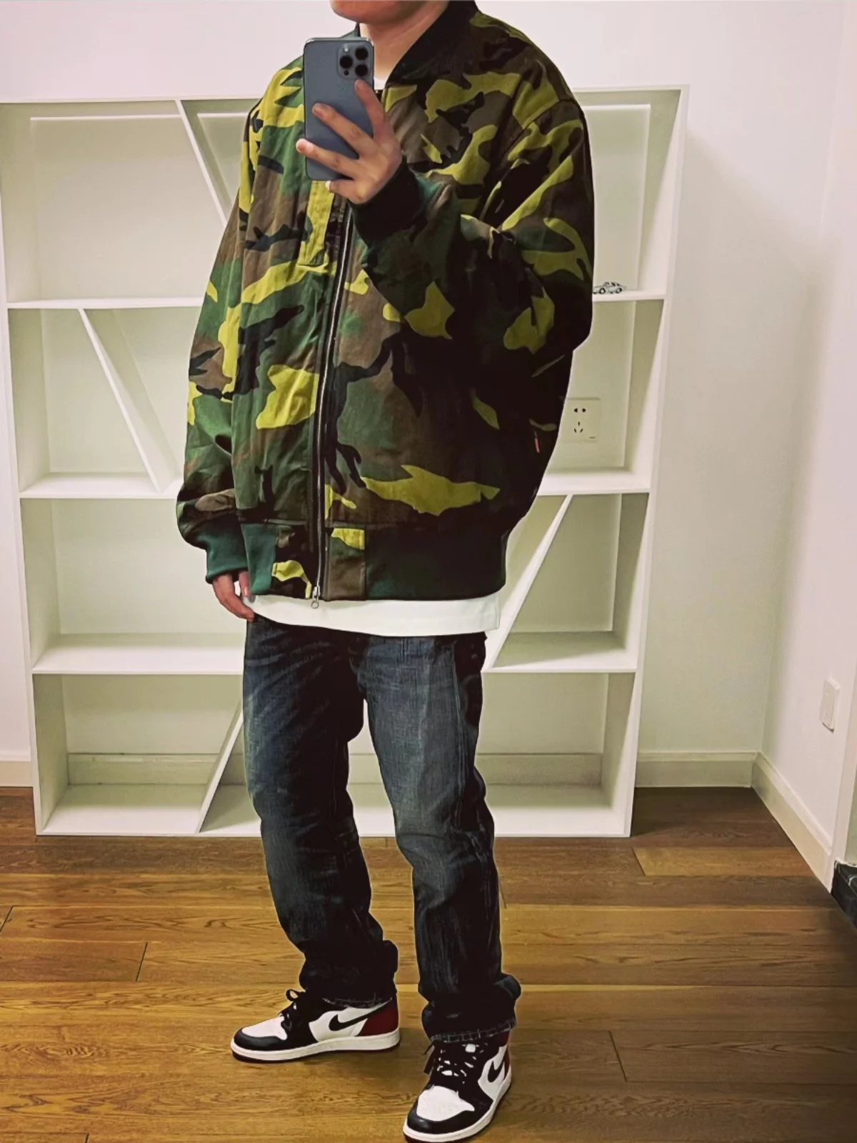 

BTTJOB THORSON II MA Camo Bomber Jaet Cotton Flight Suit Youth Faion Urban Sle Zipper Closure Regular Fit Casual Wear