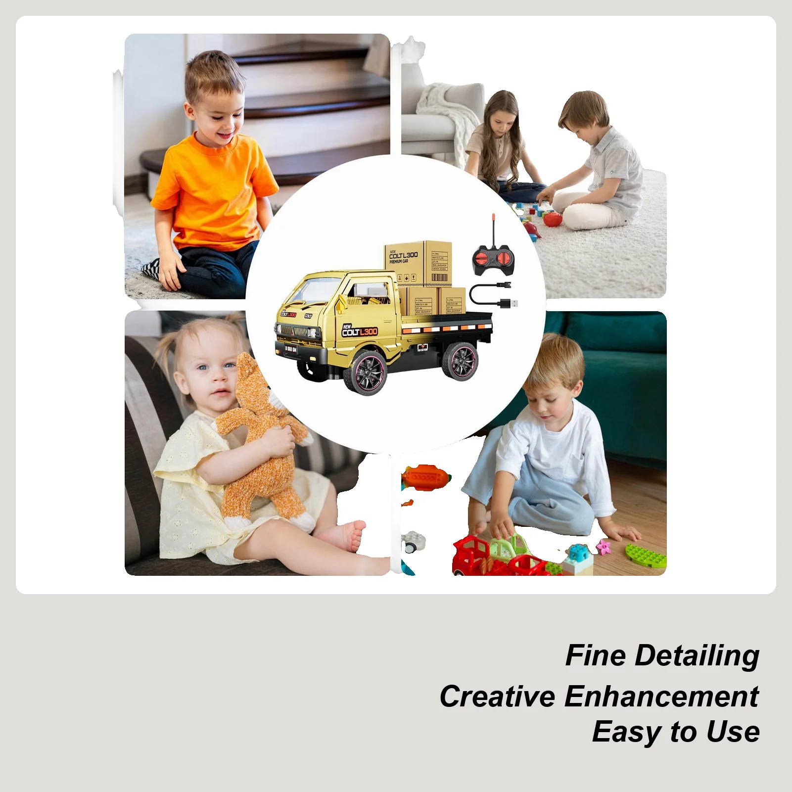 شاحنات RC للأطفال ألعاب المركبات مع شاحنات خفيفة وصوتية للأولاد للعب الداخلي والخارجي في السباق في الفناء الخلفي لعيد الميلاد #1