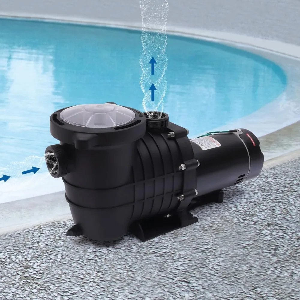 1.5HP Swimming Pool Pump HBP1100 Electric Pool Pump Motor Filter Basket In/Above Ground 10-120V 60Hz Single Portability Speed