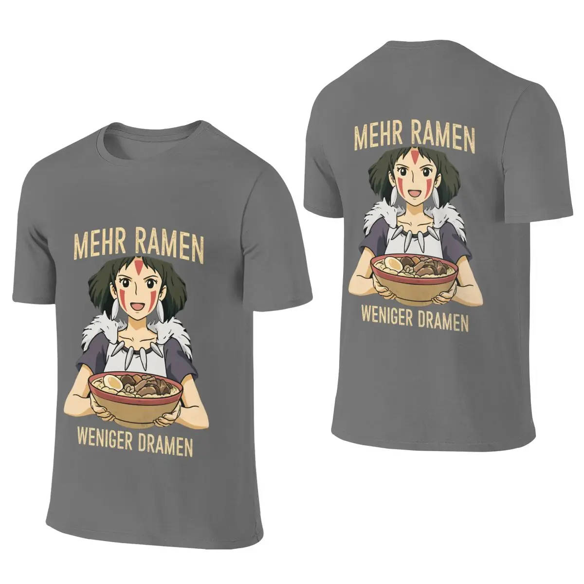 More Ramen - Less Drama 1 Cloud-Like Feeling Reversible T-shirt Fresh And Casual Basic Versatile Men's T-shirts